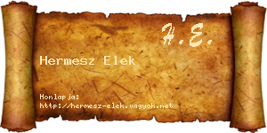 Hermesz Elek névjegykártya
