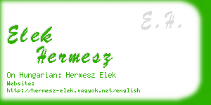 elek hermesz business card